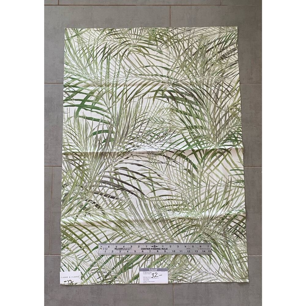 Kravet Palmero Forest Palm Fronds Designer Fabric Sample 25"x36"